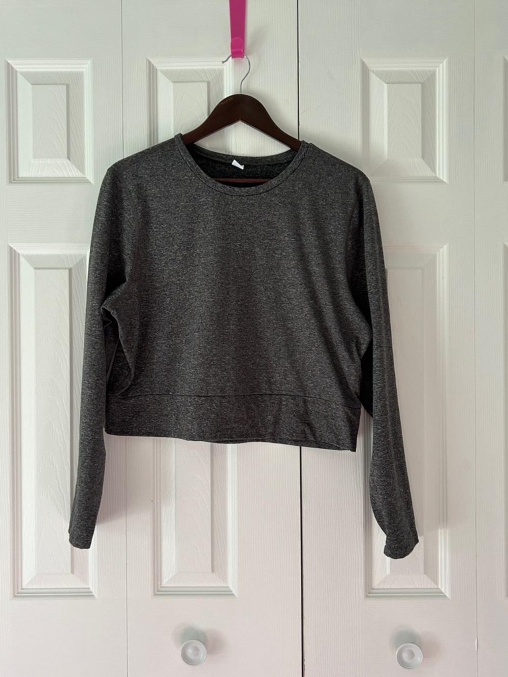 Old Navy Charcoal Gray Cropped Fleece Lined Long Sleeve